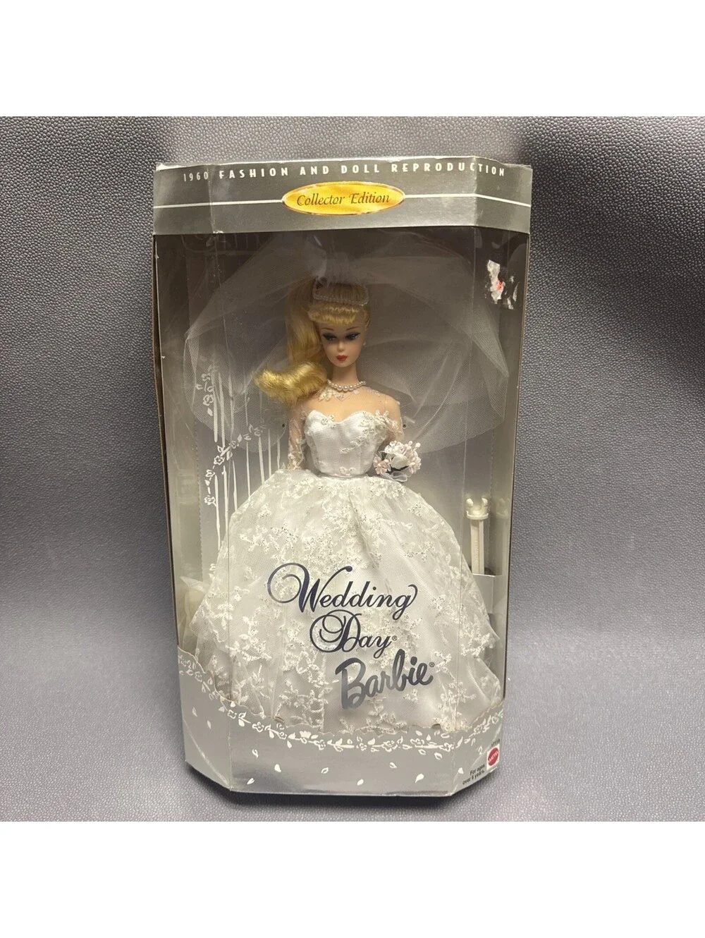 Reproduction 1960 Wedding Day Barbie Blonde Doll 1996 Damaged Box Mattel NRFB